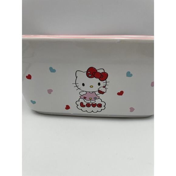 Hello Kitty Sanrio Valentines Day Hearts Love Ceramic Baking Loaf Pan NEW - Picture 6 of 10